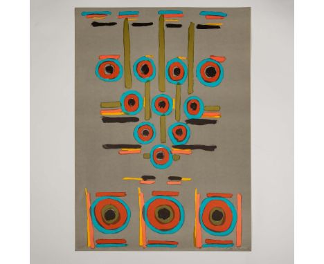 Original color screenprint on laid paper entitled Clocks of Time by American Abstract Expressionist artist Betty Parsons. She