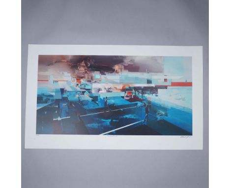 Dynamic and highly detailed print by Polish contemporary artist Robert Proch, titled Imitations. This visually striking compo