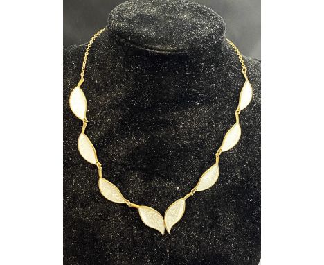 A vintage Norwegian 925 silver gilt &amp; enamel necklace by David Anderson.
