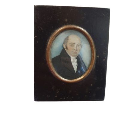 The circle of Frederick Buck (1781-1840) framed miniature portrait of a gentleman in an ebonised frame overall dimensions 15x