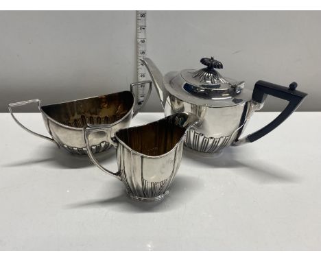A three piece silver plated tea service
