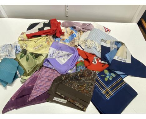 A job lot of assorted of vintage scarves including Jaeger, Jane Shilton, Jacqmar etc