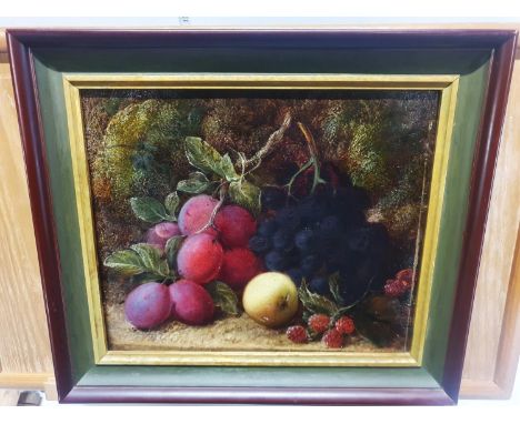 A George Clare (1835-1890) oil on canvas depicting still life study of fruit signed to lower right in a vintage frame overall