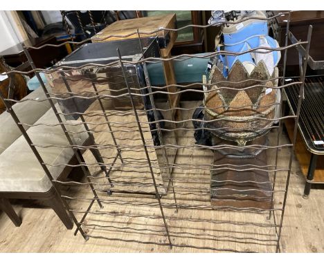 A vintage French metal wine rack H103 x W100 x D25cm