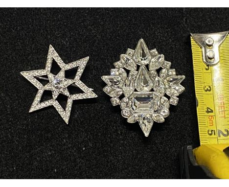 Two vintage Swarovski costume brooches