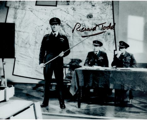 Richard Todd signed breached Dam photo as Dambuster Guy Gibson VC 617 sqn WW2. Richard Andrew Palethorpe-Todd OBE (11 June 19