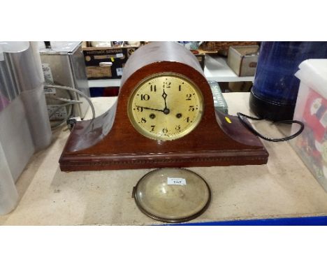 VINTAGE MANTLE CLOCK ( KEY & PENDULUM ) - NEEDS ATTENTION