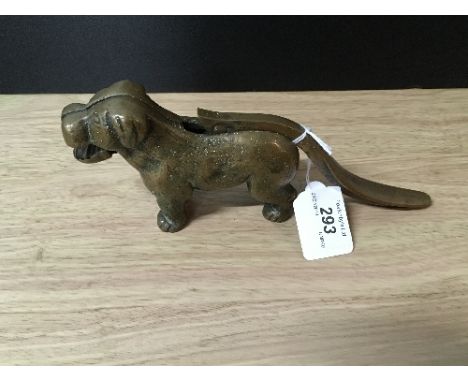 VINTAGE BRASS DOG NUT CRACKERS