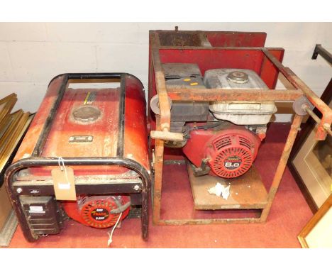 A Prada 6500 5.5hp petrol generator; together with a Honda GX240 8hp petrol fan (2)