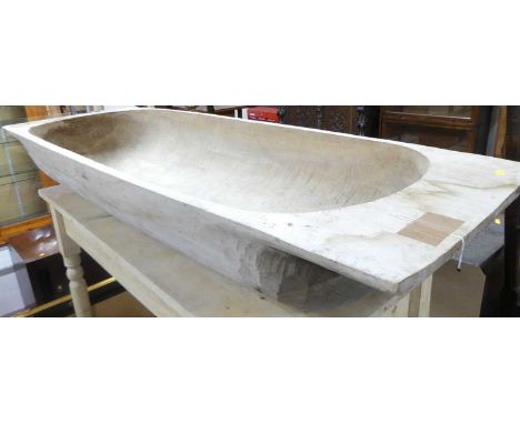 A carved softwood long trough, length 158cm 