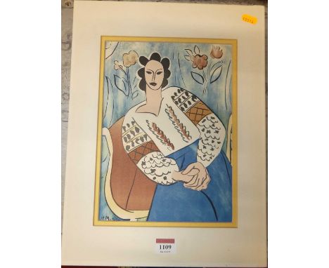 After Henri Matisse - lithograph in colours, unframed, 28x20cm