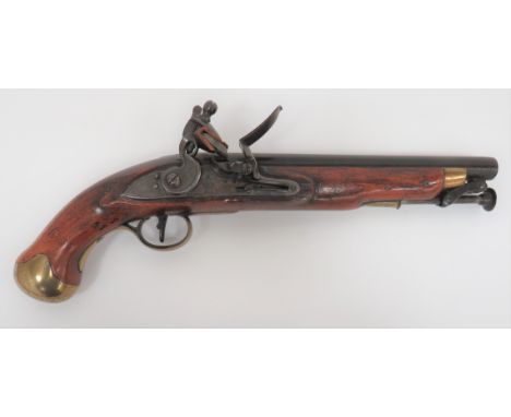 Scarce William IV New Land Cavalry Pistol .550, smoothbore, 9 inch barrel. &nbsp;Breech with proof stamps. &nbsp;Steel, chamf