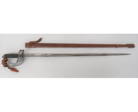 Honourable Artillery Company Officer's Sword 32 3/4 inch, dumbbell blade with central fuller. &nbsp;Foliage etched panels, Ki