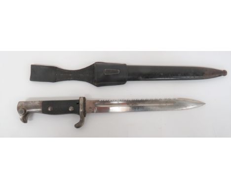 Rare German Seitengewehr Kurzes M1898 Sawback Bayonet 9 3/4 inch, single edged blade with fuller. &nbsp;Rear sawback edge. &n