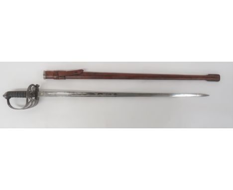 Welsh Guards Officer's George V Period Sword By Gaunt &amp; Son 32 1/2 inch, dumbbell blade with central fuller. &nbsp;Etched