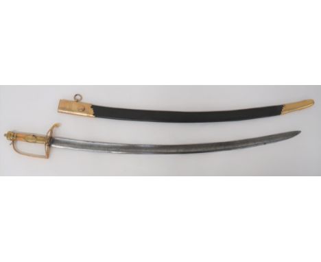 Sunderland Loyal Volunteers Officer's Early 19th Century&nbsp; Sword 31 1/4 inch, single edged, slightly curved blade. &nbsp;