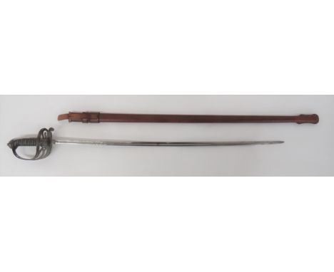 Victorian Scots Guards Officer's Piquet Weight&nbsp;Sword by Wilkinson 1874 31 1/2 inch, single edged, narrow blade with full