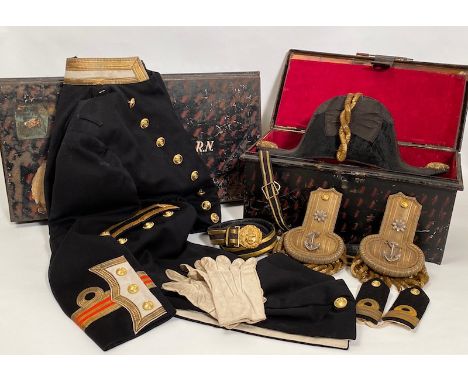 WW2 Royal Navy Historic Uniform of Surgeon Commander A.J. Burden HMS Ajax. The full dress uniform of Surgeon Commander Alexan