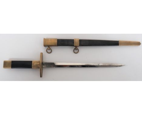 Scarce French Model 1924 Air Force Dirk 10 1/4 inch, double edged, narrow blade. &nbsp;The forte marked "R.R.C." and fitted w