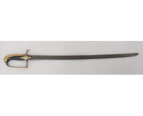 Polish Model 1921 Cavalry Sword 25 3/4 inch, single edged, shortened blade. &nbsp;Triple narrow fullers. The forte with maker