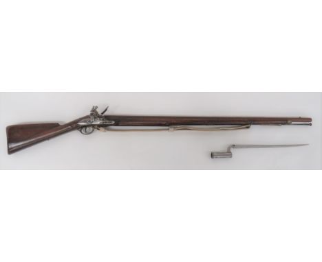 Rare Napoleonic Period Sergeant's Brown Bess Musket and Bayonet .650 carbine, smoothbore, 37 inch browned barrel. &nbsp;Front