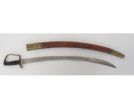 Scarce P1896 Indian Issue Mountain Artillery Sword 30 inch, single edged, curved blade with large fuller. &nbsp;Forte stamped