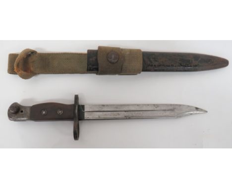 British No 5 MKI Jungle Carbine Bayonet 8 inch, single edged, clipped point blade with fuller. The forte stamped "W S C". &nb