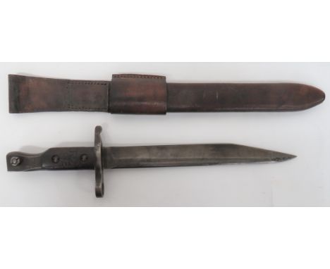 Canadian M1910 Ross Rifle Bayonet 10 inch, single edged blade. &nbsp;Modified, sharpened point. &nbsp;Steel muzzle ring, cros