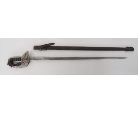 Elizabeth II Infantry Officer's Sword by Wilkinson 32 1/4 inch, dumbbell blade with central fuller. &nbsp;Etched foliage scro