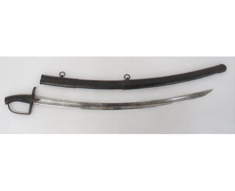 Rare 1788 Pattern Cavalry Officer's Sword 35 1/2 inch, single edged, curved blade with wide and narrow fullers. &nbsp;Engrave