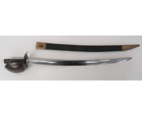 French M1833 Naval Cutlass 26 3/4 inch, single edged, slightly curved blade with wide fuller. &nbsp;Back edge with faint make