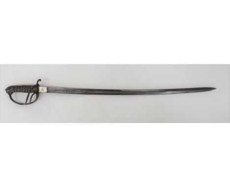 Victorian South Middlesex Rifles Officer's Sword 32 1/2 inch, single edged blade. &nbsp;Etched floral panels, strung bugle wi