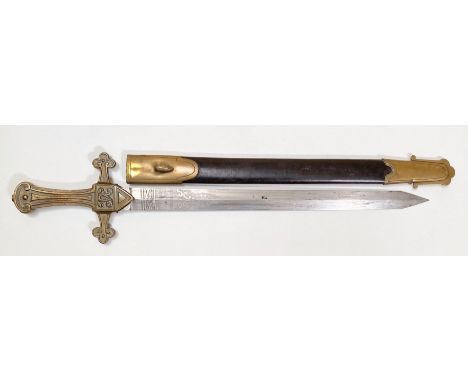 Victorian 1856 Pattern Bandsman Sword by Robert Mole.  A good example with straight, 19 inch, double edged blade, with etched