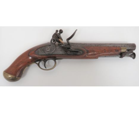 William IV New Land Flintlock Pistol 14 bore, smoothbore, 8 3/4 inch barrel. &nbsp;The tang with proof stamp. &nbsp;Steel loc