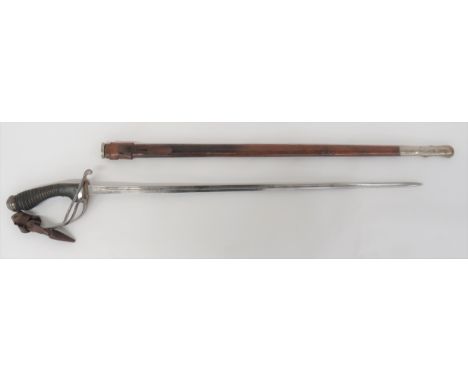 10th Hussars Rare Special Pattern 1912 Cavalry Officer's Sword by Wilkinson 34 3/4 inch, single edged, narrow blade with full