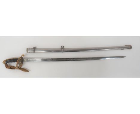 Victorian 1822 Pattern General And Staff Officer's Sword 32 1/4 inch, single edged blade with fuller. &nbsp;Finely etched fol