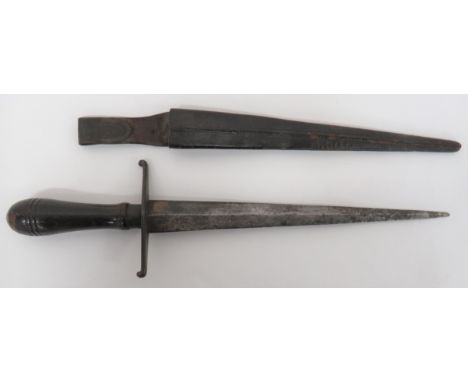 Fine Early 18th Century Plug Bayonet Converted&nbsp;To A Naval Fighting Dirk 13 3/4 inch, double edged, heavy set blade. &nbs