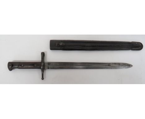 WW2 Italian M1891 Carcano Bayonet 11 3/4 inch, single edged blade with sharpened back edge point. &nbsp;Narrow fuller. &nbsp;