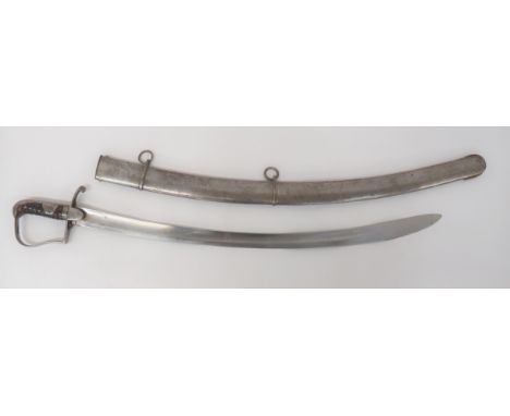 British 1796 Pattern Light Cavalry Trooper's Sword 32 1/2 inch, single edged, slightly curved blade with wide fuller. &nbsp;B