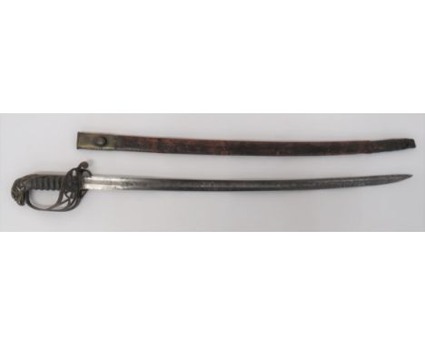 Unusual 1822 Infantry Officer's Sword With Eagle Head Pommel 28 inch, single edged, slightly curved blade with sharpened back