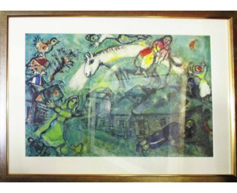MARC CHAGALL 'L'ane au violoncelle', lithograph, DLM no. 182, signed in the plate, 1969, Gallerie Maeght, 56cm x 38cm, framed