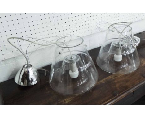 CEILING LAMP, Fontana Arte manner, a pair, ceiling lamps, 68cm. (2)