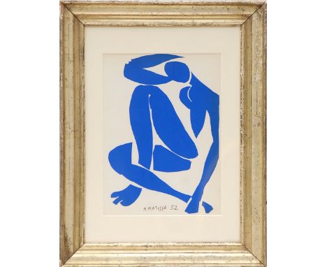 HENRI MATISSE 'Blue nude', original lithograph from 1954 edition after Matisse's cut outs - signed in the plate 1954, Atelier