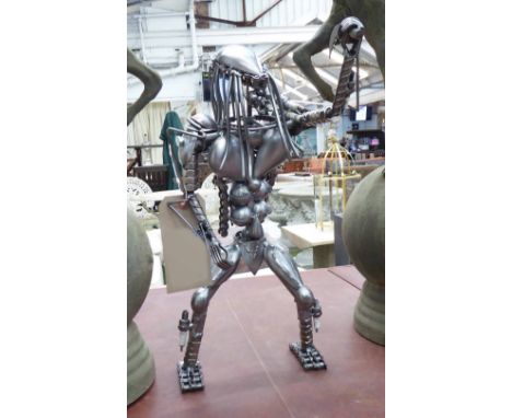 PREDATOR, made from reclaimed engine and machine parts, 50cm H.