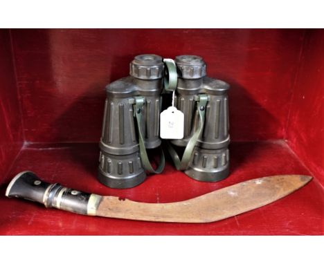 Pair of Tasco 305 R 7 x 50 binoculars and a Kukri knife 
