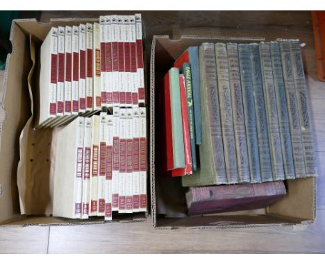 Two boxes of The World War Two Encyclopedia and History of The War 1914 by John Haywood Ltd etc
