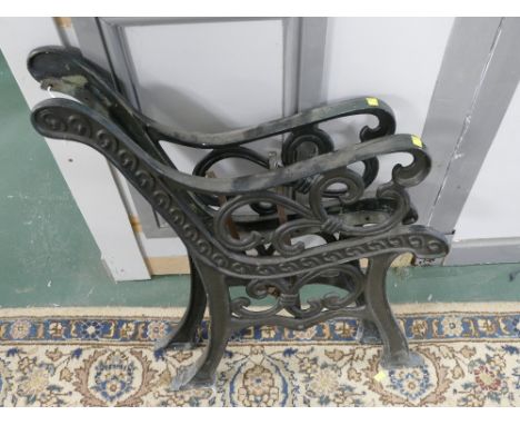 Pair of cast iron bench ends 