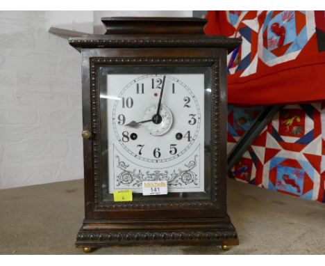 John Bull automatic alarm wooden mantle clock