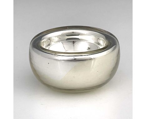 James Powell and Sons for Hale Thomson, a silvered glass bowl, circa 1850s, lustred internal decoration, plain rounded form, 