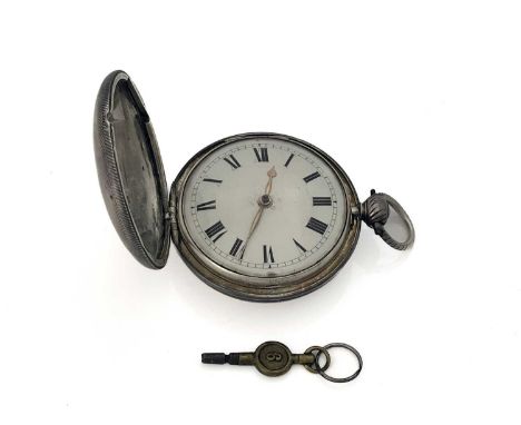 A George III silver pair cased pocket watch, George Crane, Worcester, single fusee movement, chased and engraved with grotesq